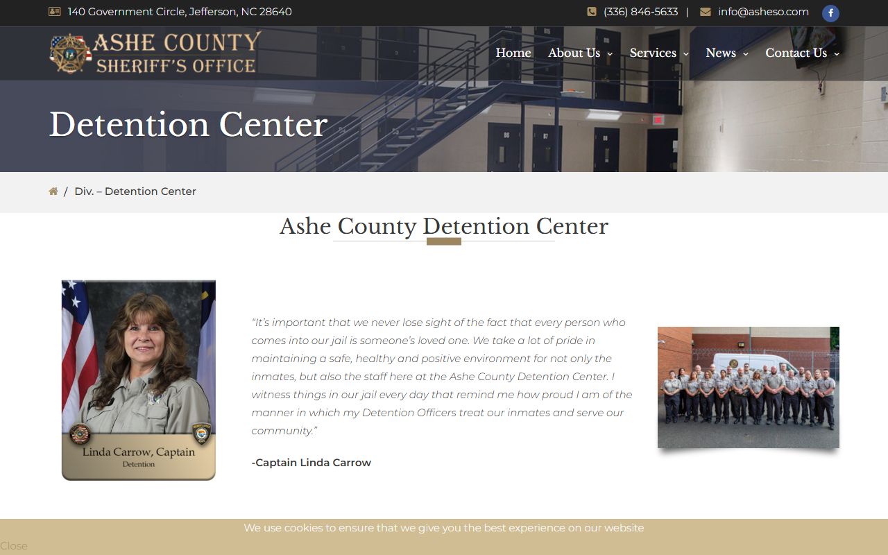 Ashe County Detention Center inmate population and facility overview